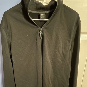 Unisex Black Pullover Half Zip